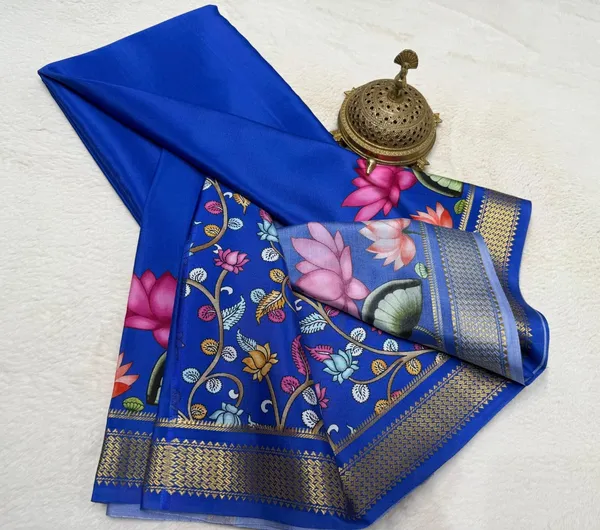 Orange_Semi_Crepe_Printed_Mysore_Silk_Aarshini_Saree_For_Women
