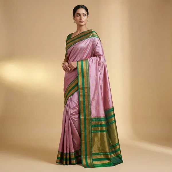Dusty_Mauve_Pink_Silk_Sutram_Krishnaa_Paithani_Saree_For_Women