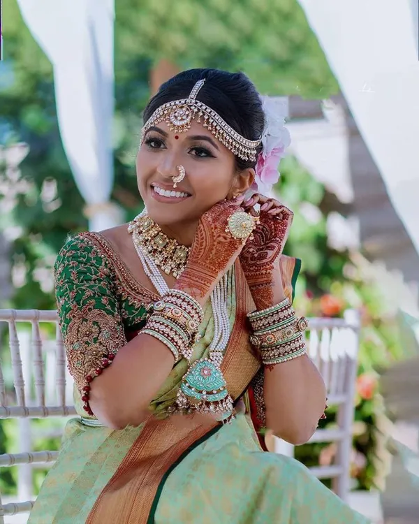 Anika_Elegant_Mint_Green_Silk_Saree_with_Antique_Gold_Border_–_Bridal_Grace_Redefined