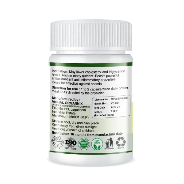 102_Pure_Spirulina_Capsules_Boost_Energy_Endurance_Improve_Heart_Health_Lowers_Bad_Cholesterol_Controls_Blood_Pressure_Rich_In_Nutrients_60_Capsules