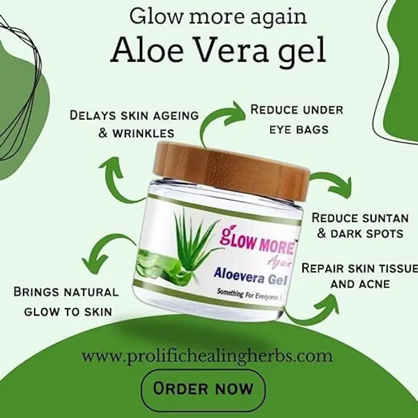100_Pure_Aleovera_Gel_Glow_More_Again_Suitable_For_All_Type_Of_Skin_Brings_Natural_Glow_On_Skin_No_Dark_Circles_100_Gm_Pack_Of_2