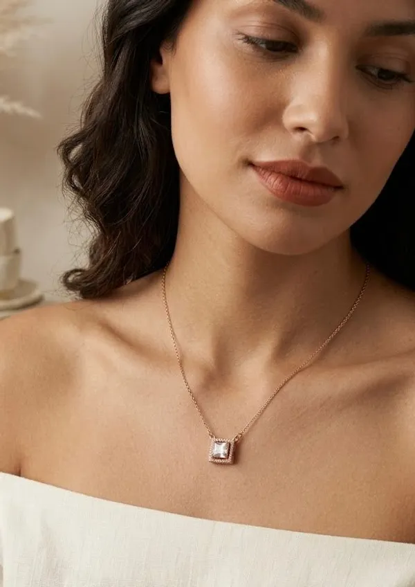 Rose_Gold_Princess_Cut_Crystal_Halo_Pendant_Necklace