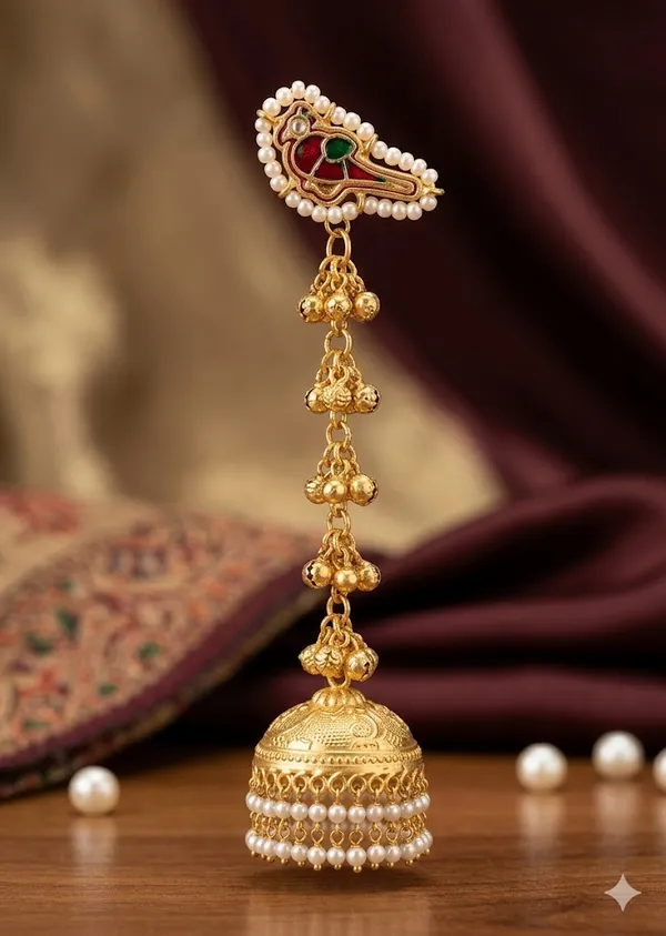 Traditional_Gold-Plated_Peacock_Jhumka_Earrings_With_Pearls