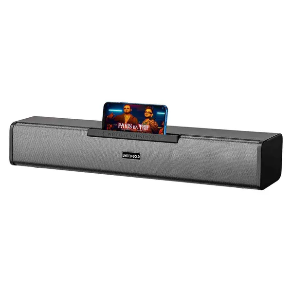 United_Gold_Melody_Bar_UGSP48_Wireless_Sounbar,_20W_Powerful_Sound_Output,_Multiple_Connectivity_Modes,_10Hrs_Playtime,_Built_In_Mobile_Holder,_Bluetooth_Sound_Bar_Speaker