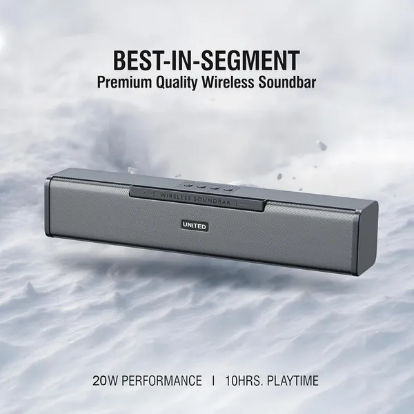 United_Gold_Melody_Bar_UGSP48_Wireless_Sounbar,_20W_Powerful_Sound_Output,_Multiple_Connectivity_Modes,_10Hrs_Playtime,_Built_In_Mobile_Holder,_Bluetooth_Sound_Bar_Speaker