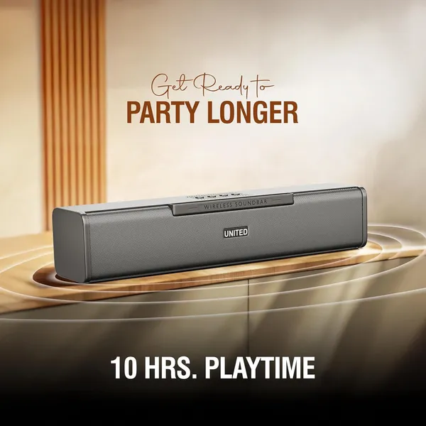 United_Gold_Melody_Bar_UGSP48_Wireless_Sounbar,_20W_Powerful_Sound_Output,_Multiple_Connectivity_Modes,_10Hrs_Playtime,_Built_In_Mobile_Holder,_Bluetooth_Sound_Bar_Speaker