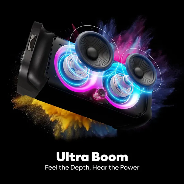 United_Party_Box__60W_Bluetooth_Party_Speaker_with_Dual_Woofers,_Dynamic_RGB_LED_Flame_Lights,_Up_to_4-Hour_Battery_Life,_Includes_Wireless_Karaoke_Mic_and_Remote_Control,_High_Bass_Sound_with_60W_Power