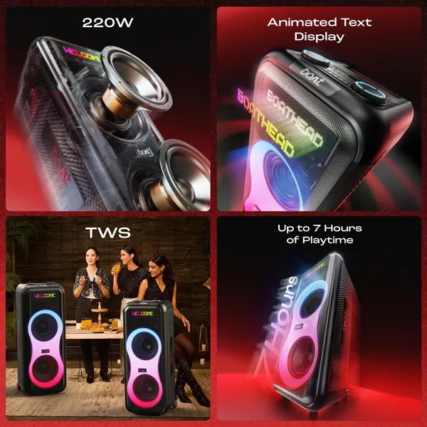 boAt_PartyPal_600_Party_Speaker,_220W_Signature_Sound,_Dynamic_Pixels,_Animated_Text_Display,_App_Support,_UHF_Wireless_Microphone,_Colorful_LEDs,7hrs_Battery_&_Guitar_Input_(Premium_Black)
