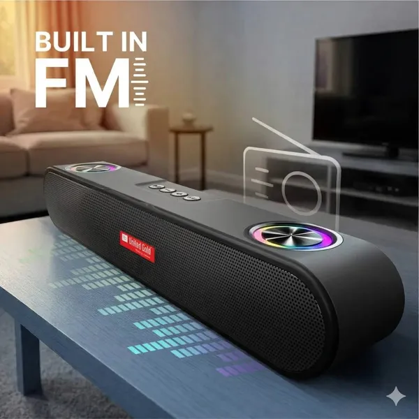 United_Gold_Cinema_Bar_UGSP50_Wireless_Sounbar,_20W_Powerful_Sound_Output,_Multiple_Connectivity_Modes,_06Hrs_Playtime,_Built_In_Mobile_Holder,_Bluetooth_Sound_Bar_Speaker
