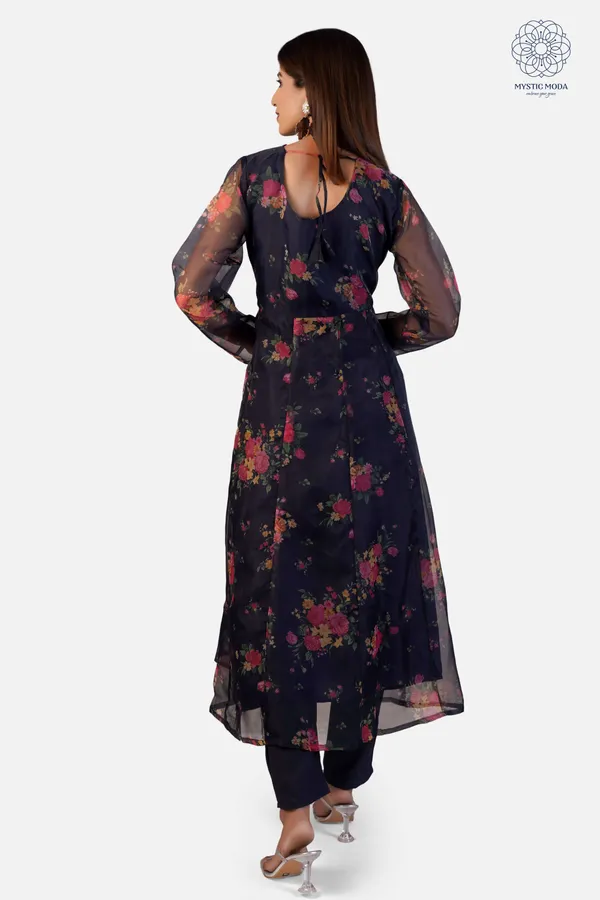 Blue_Elegant_Organza_Anarkali_Gown_Kurti_With_Pant_Dupatta_Ethnic_Set_For_Women