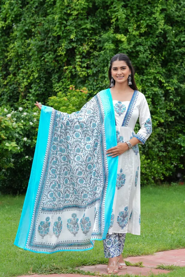 Blue_Cotton_Block_Printed_Straight_Suit_With_Embroidered_Neck_Detailing_For_Women