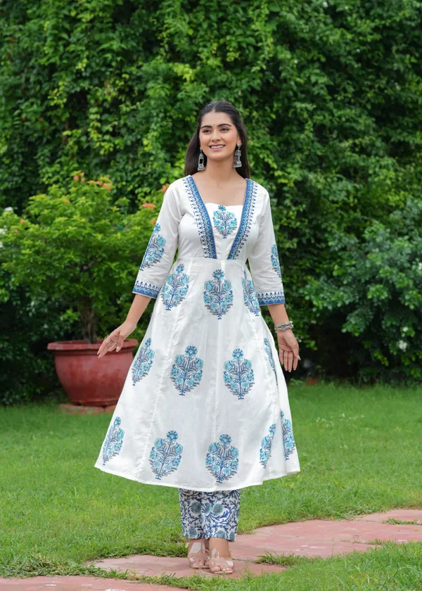 Blue_Cotton_Block_Printed_Straight_Suit_With_Embroidered_Neck_Detailing_For_Women