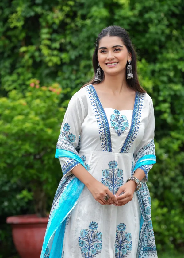 Blue_Cotton_Block_Printed_Straight_Suit_With_Embroidered_Neck_Detailing_For_Women