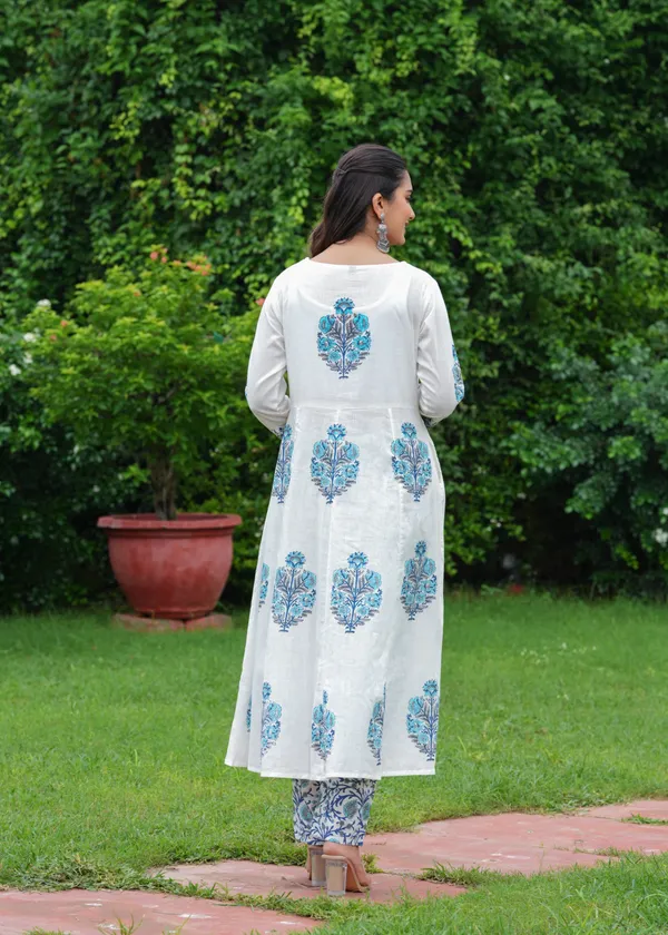 Blue_Cotton_Block_Printed_Straight_Suit_With_Embroidered_Neck_Detailing_For_Women