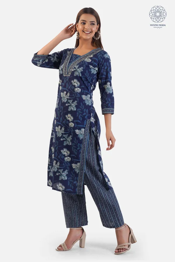 Blue_Cotton_Printed_Salwar_Suit_With_Embroidered_Neckline_Mulmul_Dupatta_Ethnic_Set_For_Women