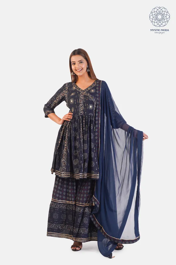 Blue_Muslin_Embroidered_Sharara_With_Dupatta_Set_Elegant_Ethnic_Ensemble_For_Women