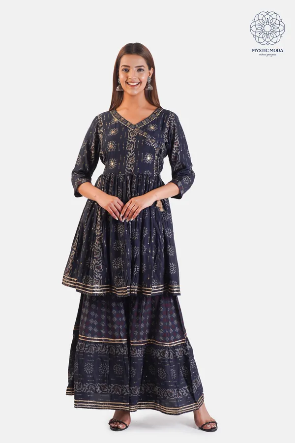 Blue_Muslin_Embroidered_Sharara_With_Dupatta_Set_Elegant_Ethnic_Ensemble_For_Women