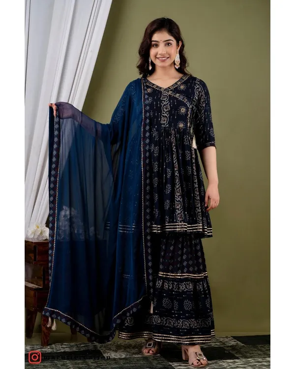 Blue_Muslin_Embroidered_Sharara_With_Dupatta_Set_Elegant_Ethnic_Ensemble_For_Women
