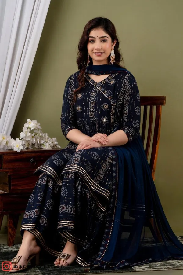 Blue_Muslin_Embroidered_Sharara_With_Dupatta_Set_Elegant_Ethnic_Ensemble_For_Women