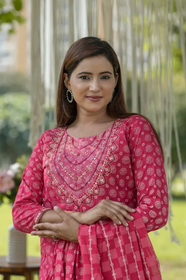 Pink_Cotton_Embroidered_Anarkali_Kurta_Set_With_Pants_Dupatta_For_Women