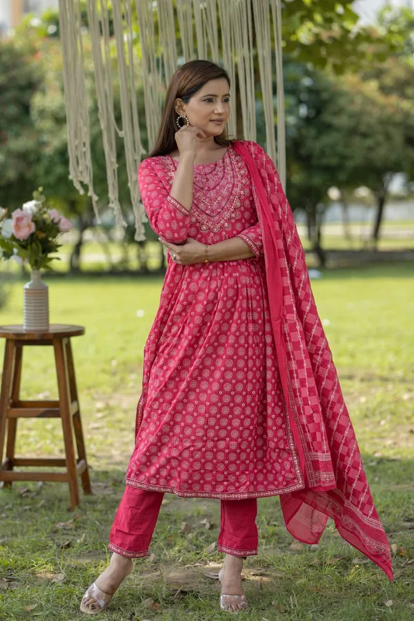 Pink_Cotton_Embroidered_Anarkali_Kurta_Set_With_Pants_Dupatta_For_Women