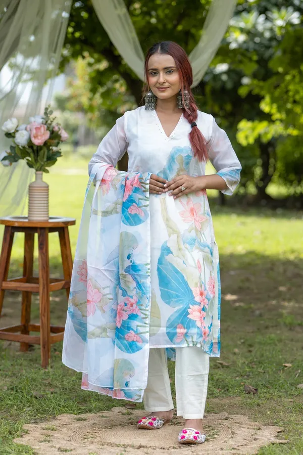 White_Digital_Print_Pure_Organza_Suit_With_Embroidery_Border_Premium_3_Piece_Set_For_Women
