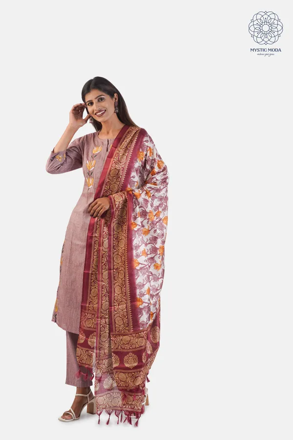 Purple_Cotton_Embroidered_Floral_Suit_Set_With_Printed_Dupatta_Elegant_Ethnic_Wear_For_Women