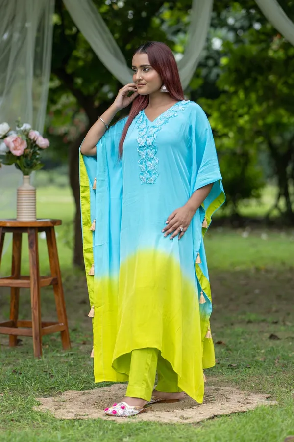 Blue_Elegant_Tie_Dye_Kaftan_Set_With_Embroidered_Detail_For_Women