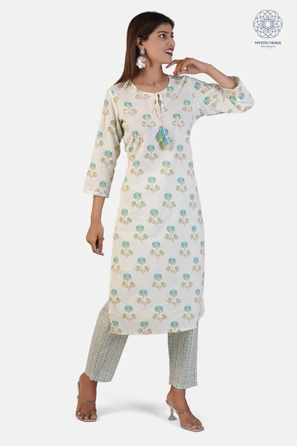Green_Cotton_Floral_Printed_Kurta_Pant_Dupatta_Set_Ethnic_Wear_For_Women