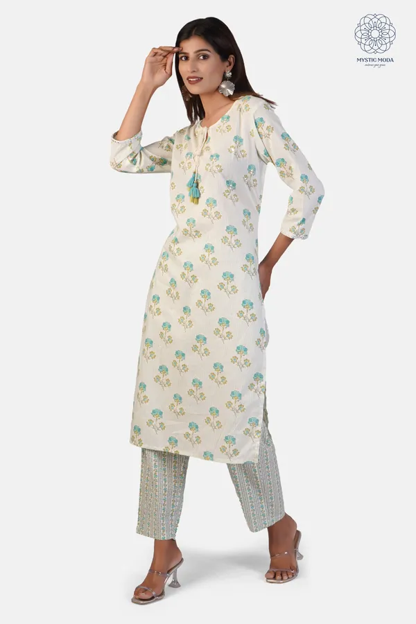 Green_Cotton_Floral_Printed_Kurta_Pant_Dupatta_Set_Ethnic_Wear_For_Women