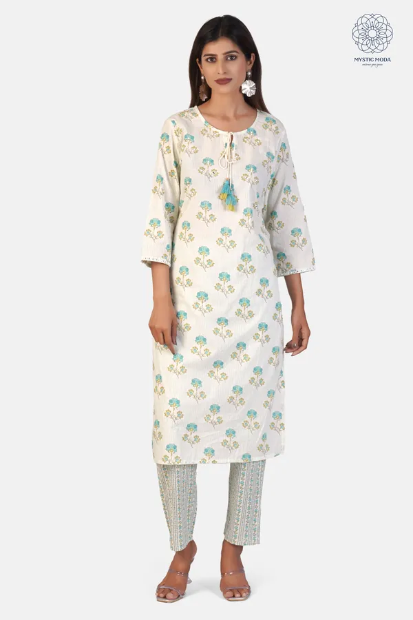 Green_Cotton_Floral_Printed_Kurta_Pant_Dupatta_Set_Ethnic_Wear_For_Women