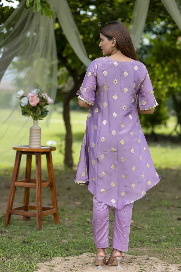 Purple_Elegant_Georgette_Block_Printed_Kurta_Set_For_Women