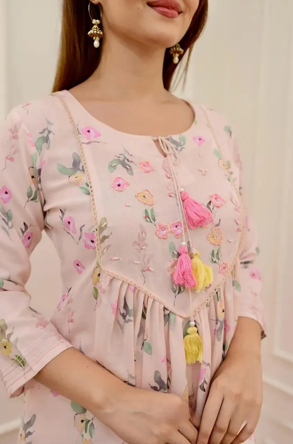 Pink_Cotton_Anarkali_Kurti_With_Pant_Dupatta_Set_Long_Gown_Style_Ethnic_Wear_For_Women