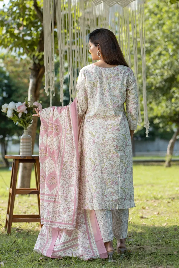 Pink_Cotton_Floral_Printed_Kurta_Pant_Dupatta_Set_Ethnic_Wear_For_Women