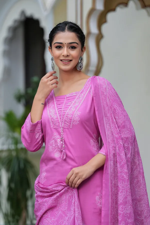 Pink_Cotton_Straight_Kurta_Set_With_Designer_Yoke_Adda_Work_For_Women