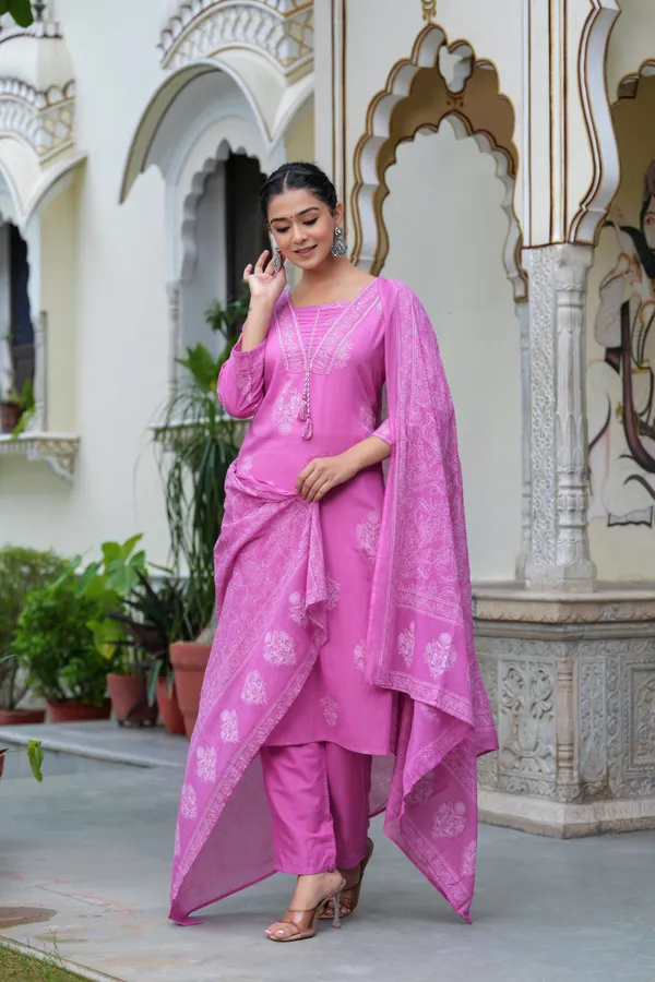 Pink_Cotton_Straight_Kurta_Set_With_Designer_Yoke_Adda_Work_For_Women