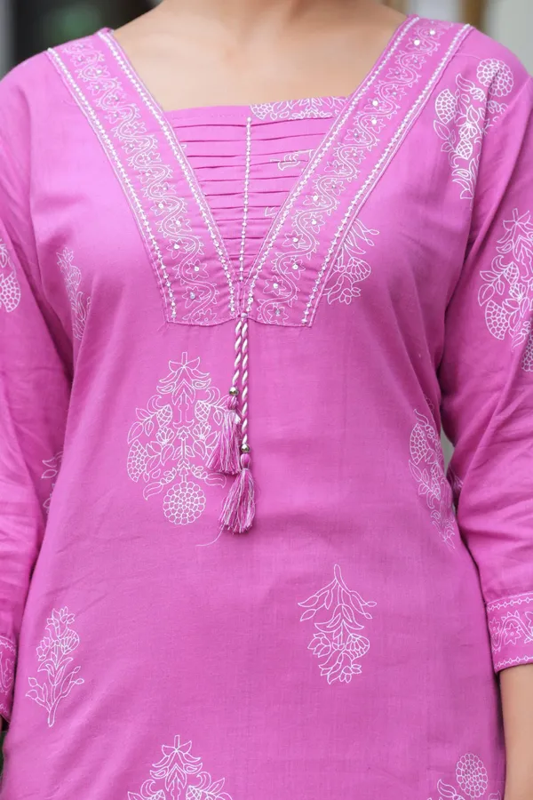 Pink_Cotton_Straight_Kurta_Set_With_Designer_Yoke_Adda_Work_For_Women