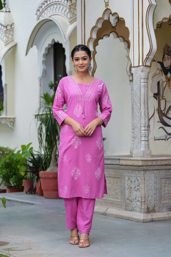 Pink_Cotton_Straight_Kurta_Set_With_Designer_Yoke_Adda_Work_For_Women