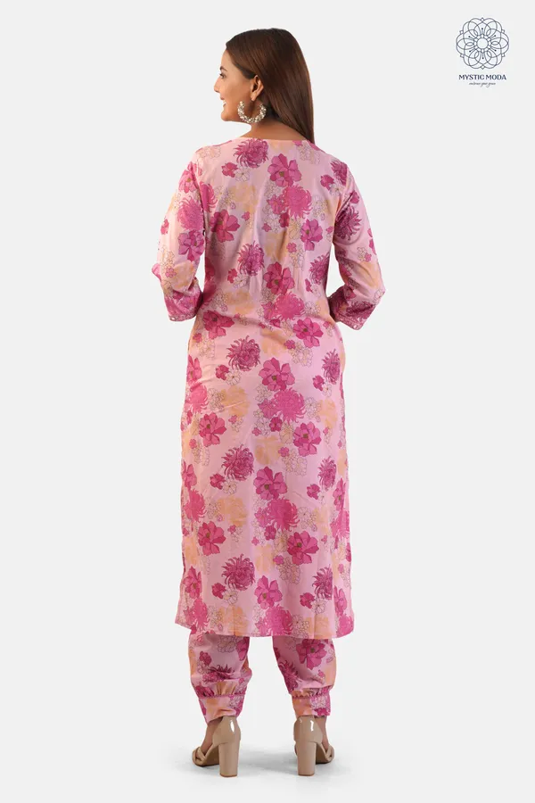 Pink_Premium_Cotton_Hand_Block_Printed_Kurta_Set_With_Pants_Dupatta_Elegant_Ethnic_Wear_For_Women