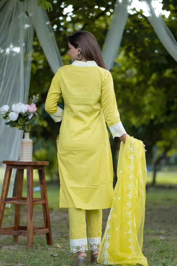 Yellow_Cotton_Embroidered_Stylish_Vibrant_Suit_For_Women