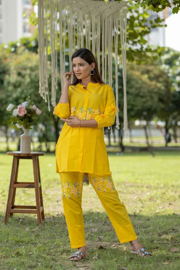 Yellow_Cotton_Embroidered_Vibrant_Co-Ord_Set_For_Women