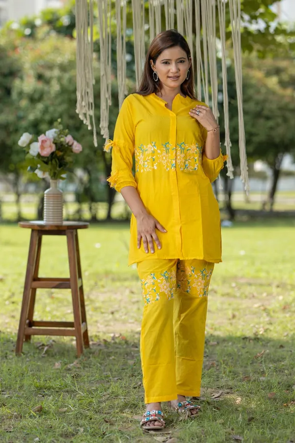 Yellow_Cotton_Embroidered_Vibrant_Co-Ord_Set_For_Women