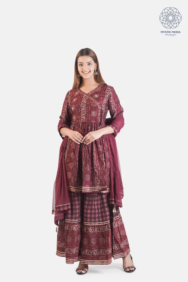 Red_Muslin_Embroidered_Sharara_With_Dupatta_Set_Elegant_Ethnic_Ensemble_For_Women