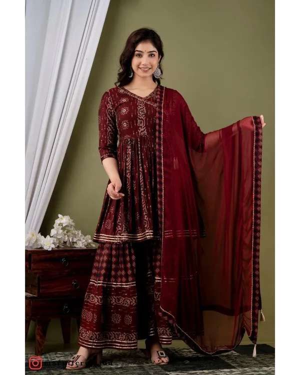 Red_Muslin_Embroidered_Sharara_With_Dupatta_Set_Elegant_Ethnic_Ensemble_For_Women