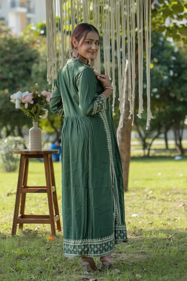 Green_Cotton_Embroidered_Kurta_Stylish_Ethnic_A_Line_Design_For_Women