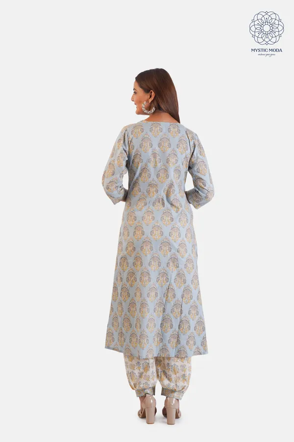 Blue_Elegant_Floral_Print_Kurta_Set_With_Pants_Dupatta_Ethnic_Wear_For_Women
