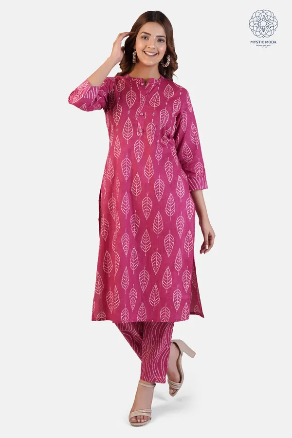 Red_Cotton_Hand_Block_Printed_Kurta_Pant_Set_With_Dupatta_Ethnic_Wear_For_Women