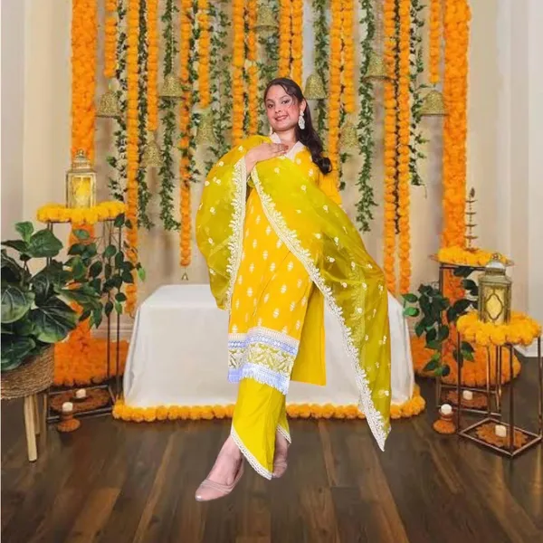 Yellow_Embroidered_Rayon_Salwar_Suit_Set_With_Thread_Work_Elegant_Ethnic_Wear_For_Women