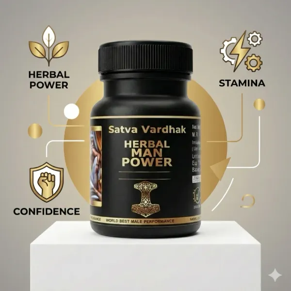 Satva_Vardhak_Herbal_Man_Power_-_Men'S_Wellness_Kit_With_Tablets_And_Massage_Oil