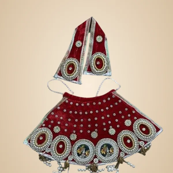 Multicolour_Khatushyam_Ji_Lehnga_Patka_Size_6_Decorative_Deity_Dress_For_Pooja